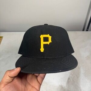 New Era Pittsburgh Pirates MLB On Field Fitted Hat 7 3/8 Black Yellow